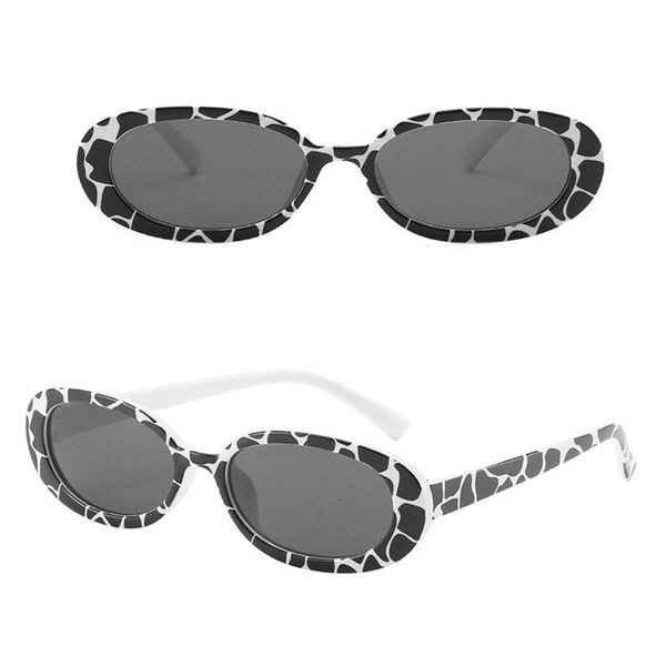 

sunglasses retro irregular cycling driving glass vintage small oval frame 2xpc, White;black