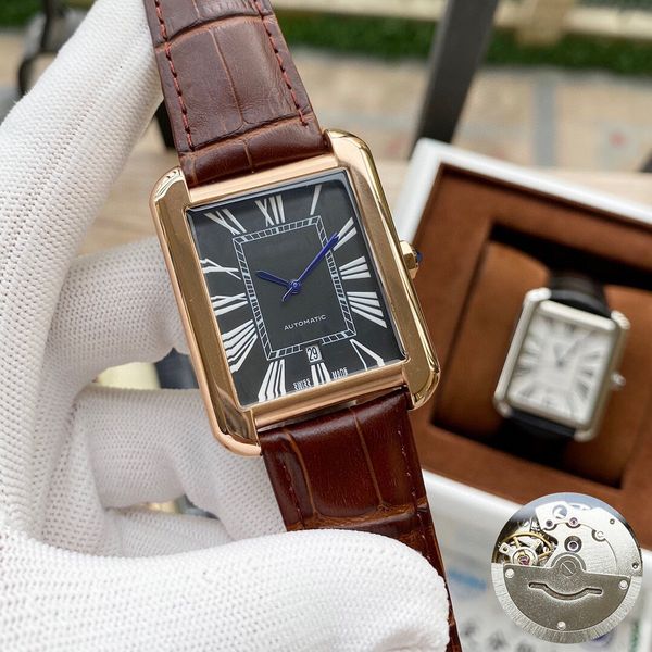 

2020 classic tank men watches joker leather wristwatches 316l stainless steel square mens watch d3025