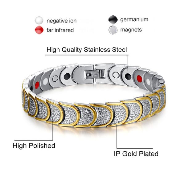 

steel health magnetic bangle for men stainless bio energy bracelet fashion jewelry wristband