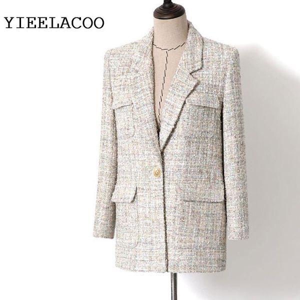 

jacket women tweed lapel one-piece spring / autumn women's jacket new small fragrance ladies coat, Black;brown