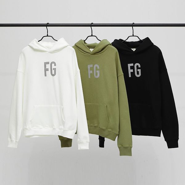 

european and american fashion brand fear of fog rich green hooded sweater mens and womens same style high street loose hoodie wholesale, Black