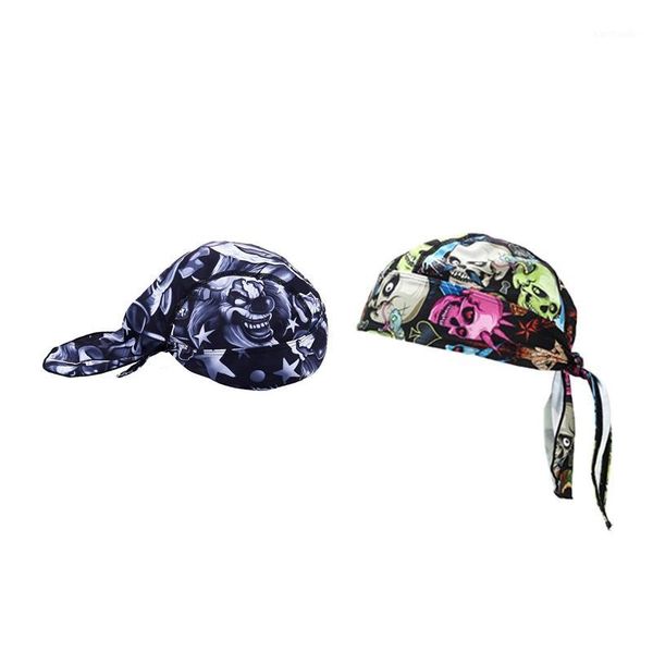 

2 pcs outdoor bicycle sport hats bike cycling cap headscarf ride equipment riding bandana pirate scarf headband (devil clown1, Black
