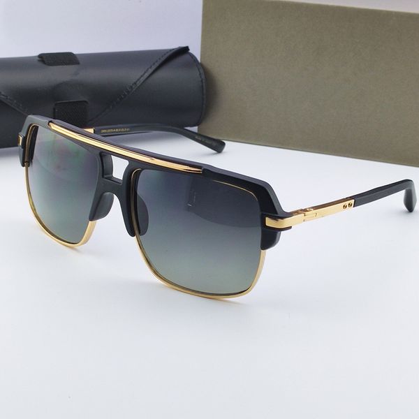 

mach new four sunglasses men metal vintage fashion style square frame outdoor protection uv 400 lens eyewear with case quality, White;black