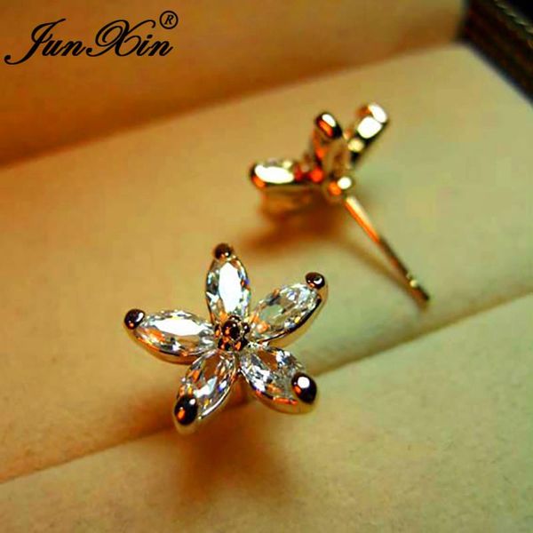 

multicolor zircon small star stud earrings for women silver color royal blue purple pink earrings wedding ear studs jewelry, Golden;silver