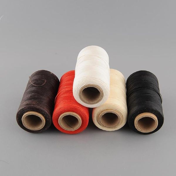 

yarn 260meter 1mm 150d leather flat wax thread cord craft tool hand stitching, Black;white