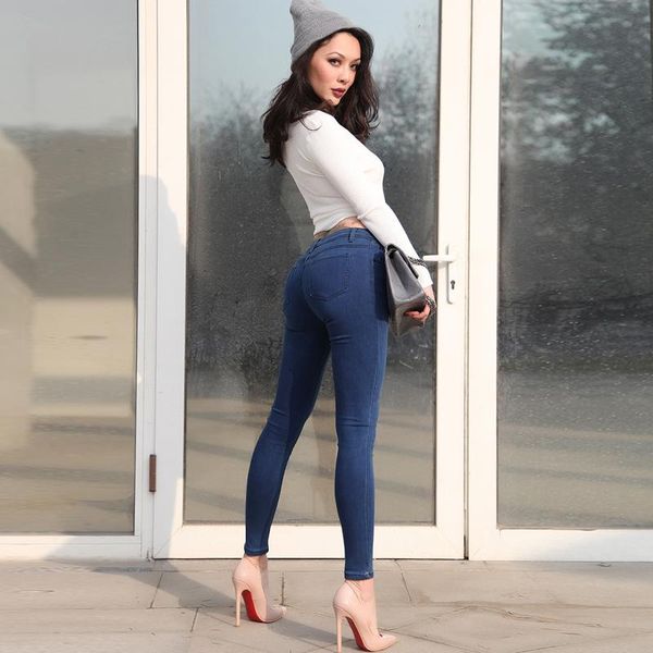 

jeans skinny denim pencil pants women jeans casual trousers femme pants outfit clothings, Blue