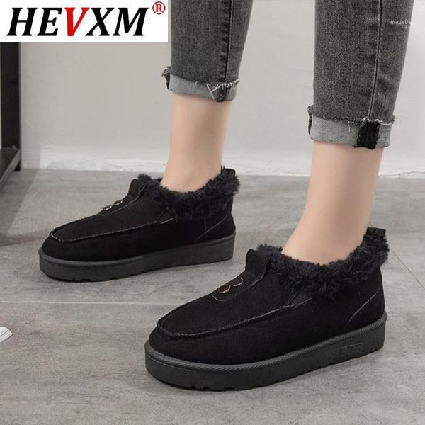 

boots 2021 women snow warm plush ladies non-slip platform ankle female winter footwear casual comfort woman flats shoes1, Black