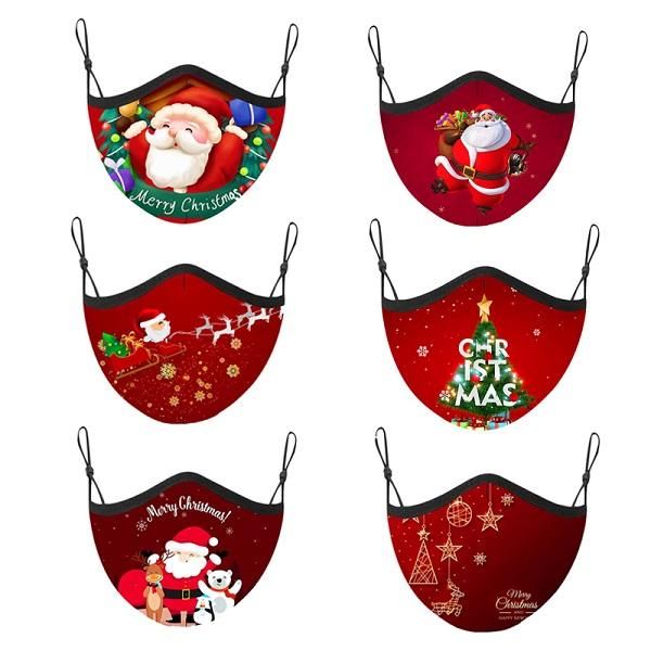 

new 2020 breathable fashionable children's dustproof christmas christmas masks printed washable masks adjustable anti-smog sleol