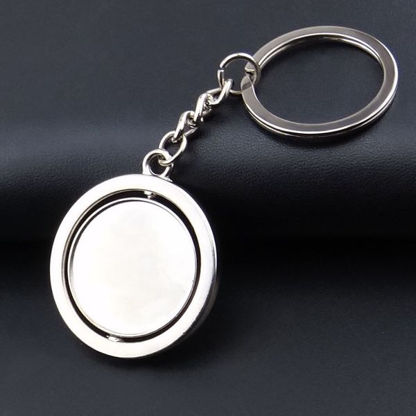 

rotating blank new round arrivels 360 no brand metal tag creative car keychain men gifts simple personalized keychains trinketsvgw