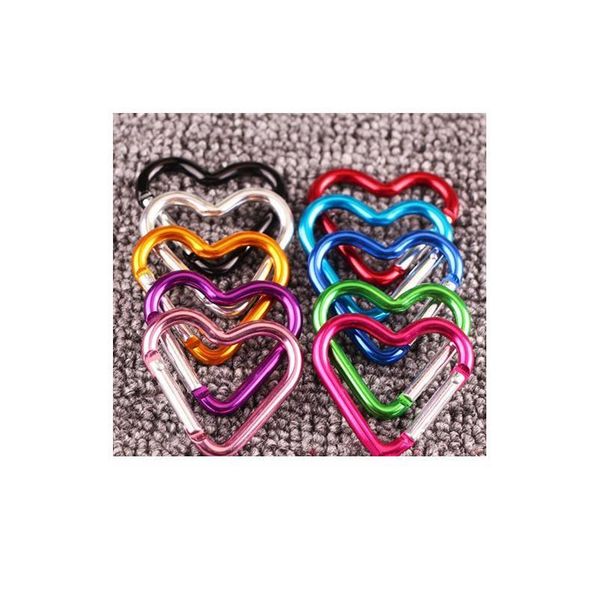

1pc selling color random quality heart-shaped aluminum alloy carabiner outdoor hanging buckle hanging buckle mini c jlllcq