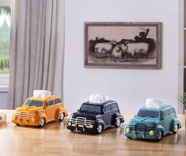 

nordic resin storage box tissue box decoration resin artware sculpture decor creative car shape paper towel bedroom napkin lf9831