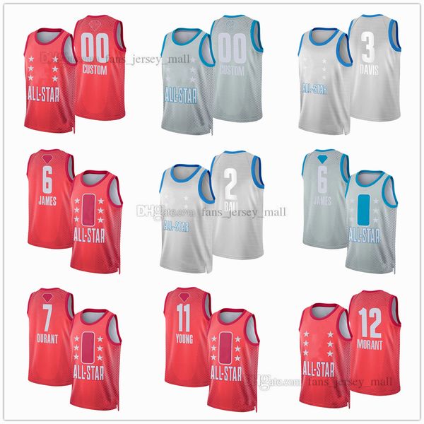 

2022 all-star basketball jerseys james 30 curry 7 kevin giannis 6 lebron stephen durant 34 antetokounmpo embiid joel derozan trae nikola you, Black;red