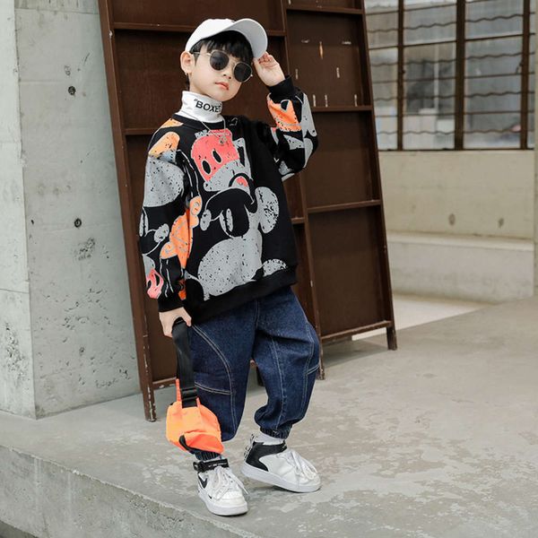 

winter autumn children's and plush sweater pullover, Black