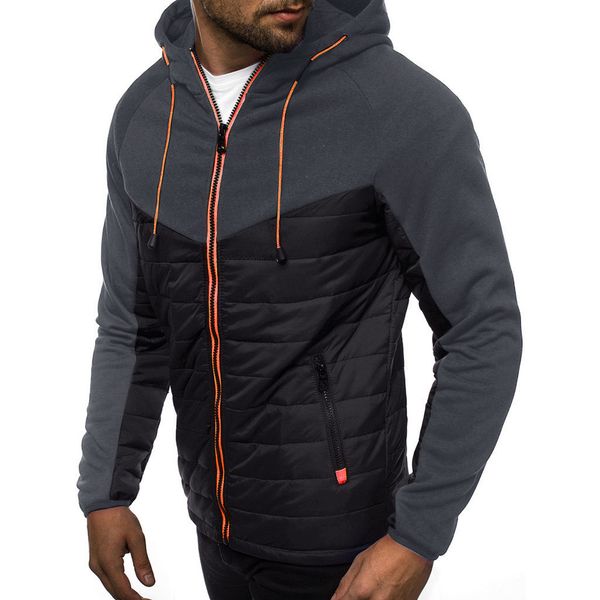 

men's autumn winter men casual bomber jacket long sleeve patchwork hoodie hooded sweatshirt tee outwear, Black;brown