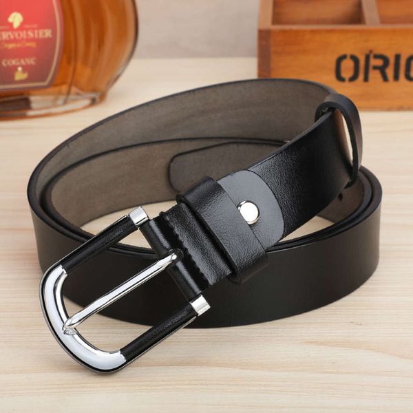 

leather leisure cattle men's pin buckle jeans middle aged business belt young men, Black;brown