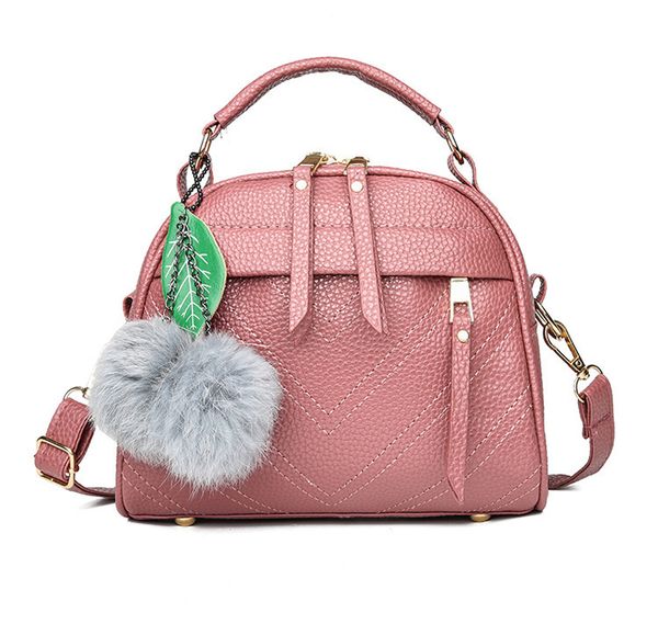 

hbp non-brand new handbag hairball korean version 2021 women's messenger shoulder bag pu leather fashion women's bag 3 sport.0018