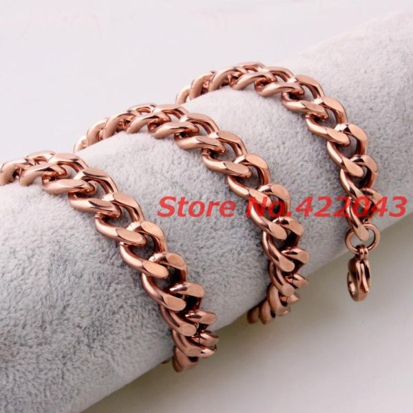 

11/13/15mm 7-40" new charming 316l stainless steel rose gold jewelry cuban curb chain men's women's necklace or bracelet bang, Silver