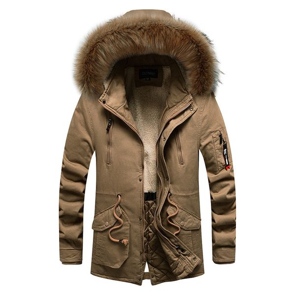 

2021 the new male coat big size plus velvet velo heavy winter jacket for man parkas winders erkek mont 2qcf, Black