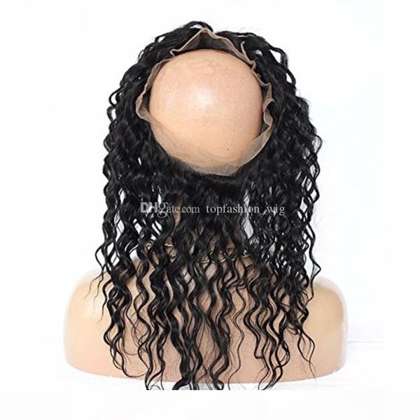 

8a grade 360 frontal loose wavy band full lace closure brazilain virgin hair frontal quality, Black;brown