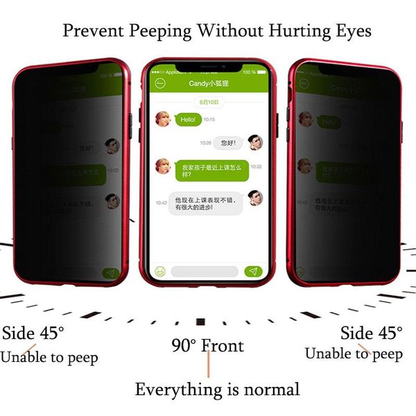 

privacy phone case for iphone 11 pro max 11 pro double sided glass metal magnetic protection case cover h sqcghf