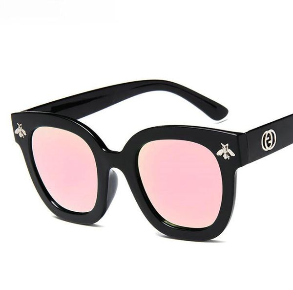 

vintage round big size oversized mirror sunglasses women brand designer frame lady bee sun glasses cool retro zonnebril dames
