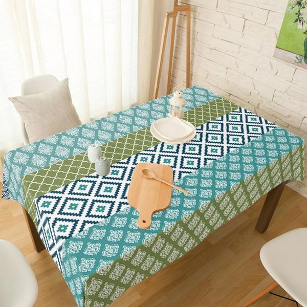 

geometric pattern tablecloth linen cotton table cloth spandex elastic dining chair slipcover kitchen table cover