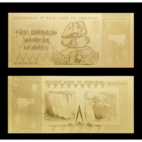 

rh zimbabwe отмечает золото сто триллионов долларов отмечают золотые банкноты с сертификатами в 24k позолоченные для коллекции f wmtywm