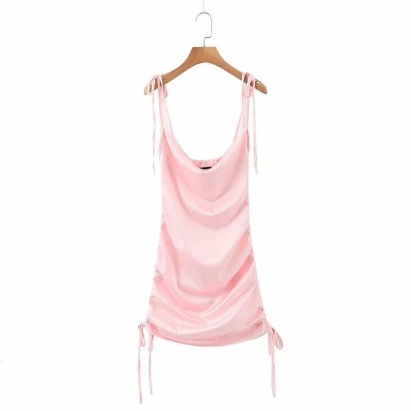 

with summer new pleated hip skirt side drawstring suspender dress, Black;gray