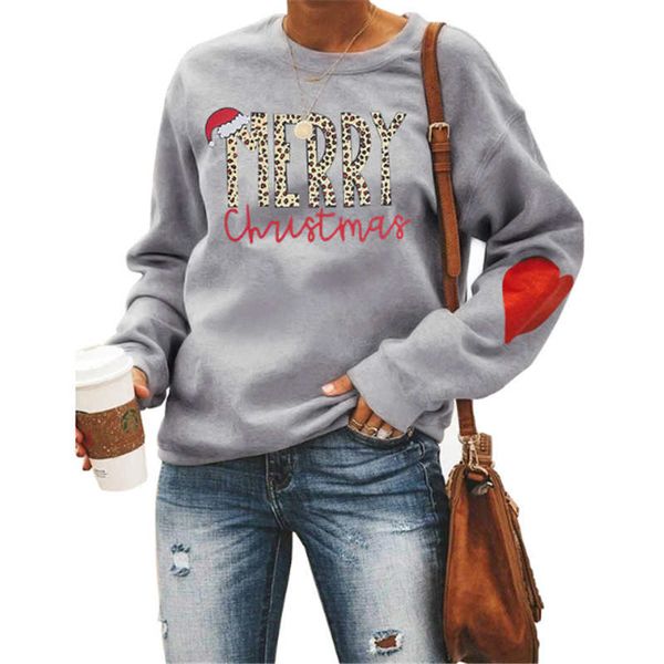 

new leopard print letter print round neck pullover fashion women's sweater, Black