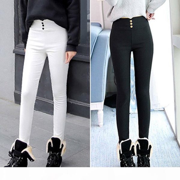

women winter thermal thick fleece lined trousers pencil pants skinny leggings, Blue