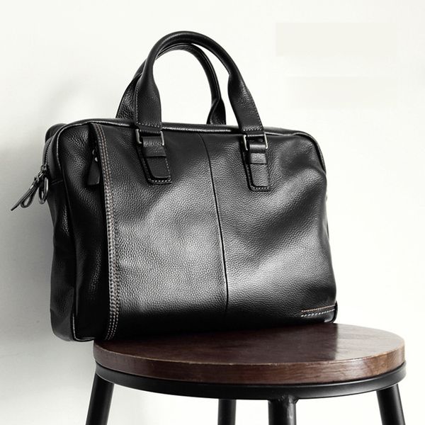 

of genuine high-capacity portable leather shoulder document case work sac homme sacks for man db60ba 2u71