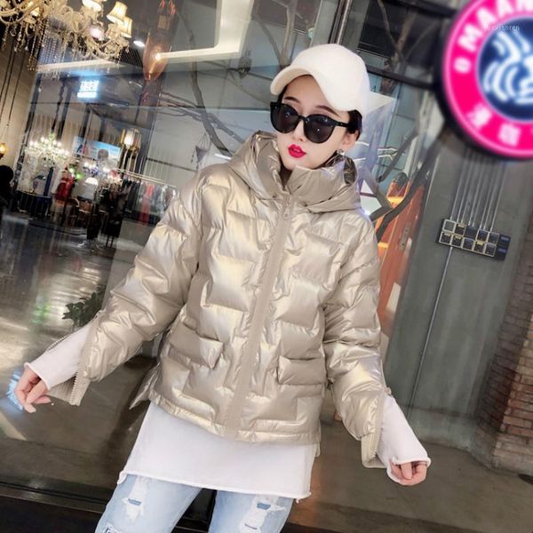 

new winter women's jacket bright colors woman coat collar hooded parka womens clothing parkas mujer 2020 wpy7341, Black