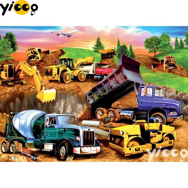 

paintings full square/round drill diamond painting construction machine 5d diy embroidery rhinestones mosaic decoration bx1013