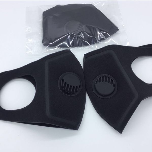 

ship 24hour designer with breathing valves washable reusable cloth kids masks cotton black mascarillas protective face mask 1a8odf
