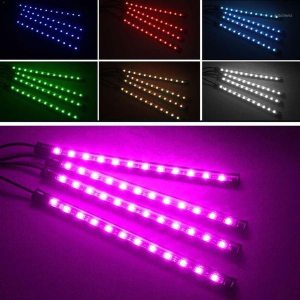 

car interior atmosphere led rgb strip lamp auto 12 strip light car decorative voice led styling led/9 control decorative li a2f71