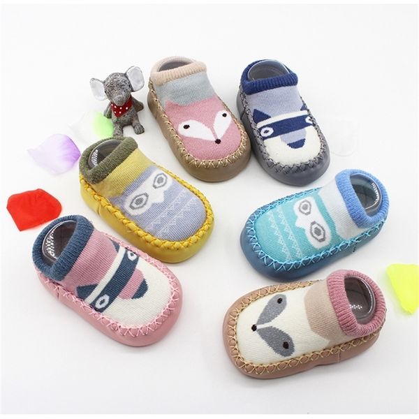 

cartoon baby socks with rubber soles infant kids newborn boy girl floor shoes fox anti slip soft sole sock y201009, Pink;yellow