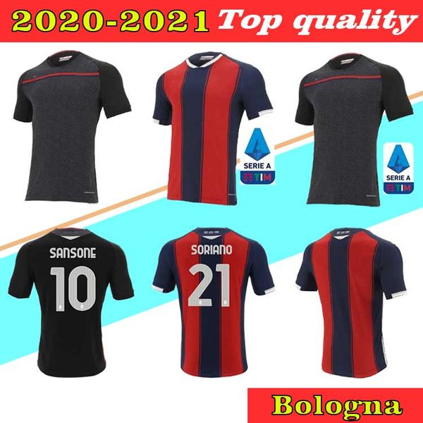 

20 21 soccer bologna 21 roberto soriano jersey 11 andreas skov olsen 24 rodrigo palacio 17 gary medel ibrahima mbaye football shirt, Black;yellow