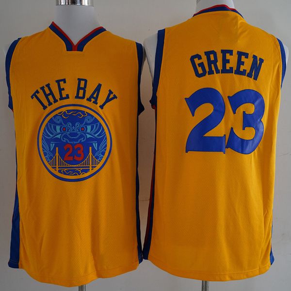 

17-18 2021 new basketball jersey 23 green fans color yellow size s-xxl, Black;red