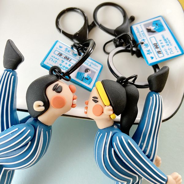 

women 20200709 pvc silicone couple men creative and bag pendant car key chain, Silver