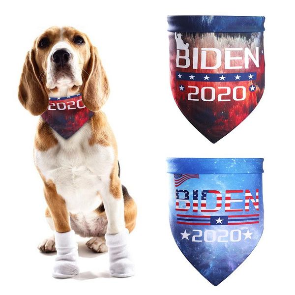 

трамп / biden 2020 выборы сша флаг собака bandanas треугольник шарф для pet cat щенок щенок бантики галстуки воротник аксессуары для домашни, Black