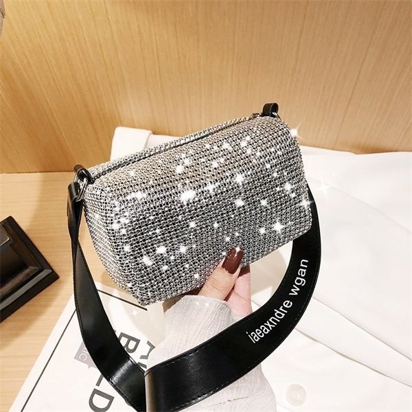 

luxury handbags women bags designer 2020 new rhinestone leather shoulder flash hand casual crossbody bag c1116