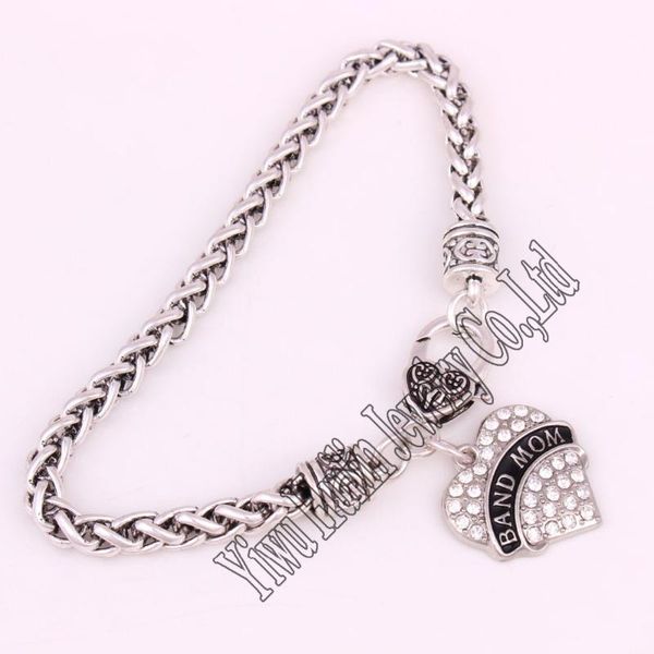 

три вида длины цинка, усеянные горный хрусталь-полоса мамы подвесной браслет, Black