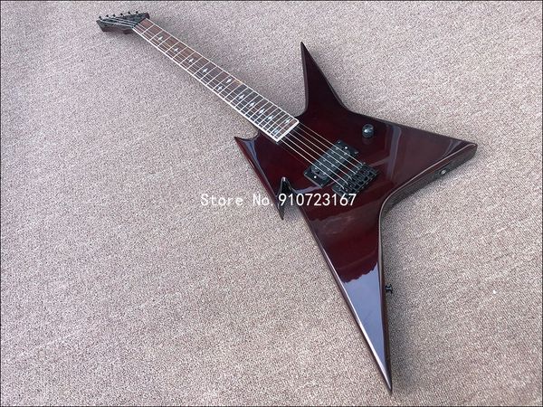 

customized factory direct sale 6-string burgundy paint special-shaped electric guitar, support customized service
