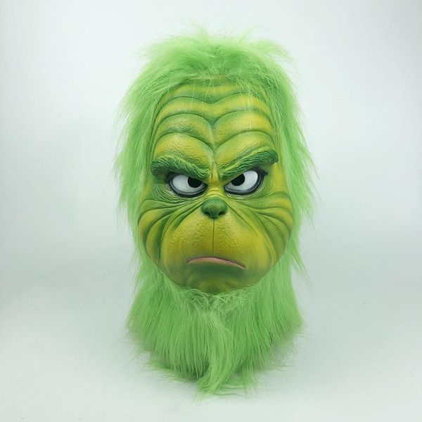 

cosplay grinch latex mask men's women's green latex party cosplay mask and further helmet headwear halloween christmas accessories