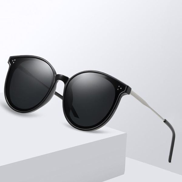 

sunglasses brand design fashion women polarized sun glasses oval alloy driving mirrors colorful retro shades 116, White;black
