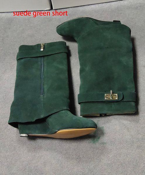 

leather shark lock boots woman flat heel paris classic black pointy cowhide boots luxury lock catch ankle boot with box