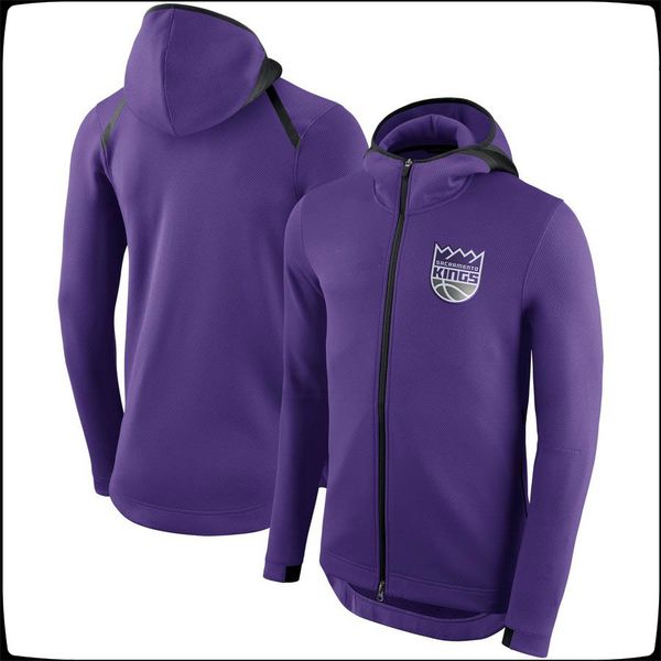 

sacramento kings men training sweatshirt showtime therma flex performance full-zip hoodie, Black