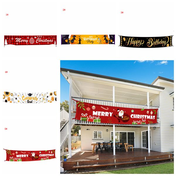 

banner happy christmas graduate birthday streamer halloween merry large xmas sign house home party decor props *50cm ffa