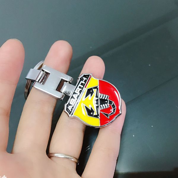 

metal universal 500 for auto accessions fiat abarth keychain keyring car styling, Silver