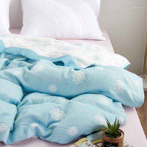 

new japan cotton summer quilt blankets bedspread for double bed 8 layer gauze towel comforter bed cover blankets bedding1